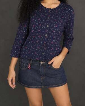 Vintage Katelyn Rose California Sportswear Floral Button-Front Top